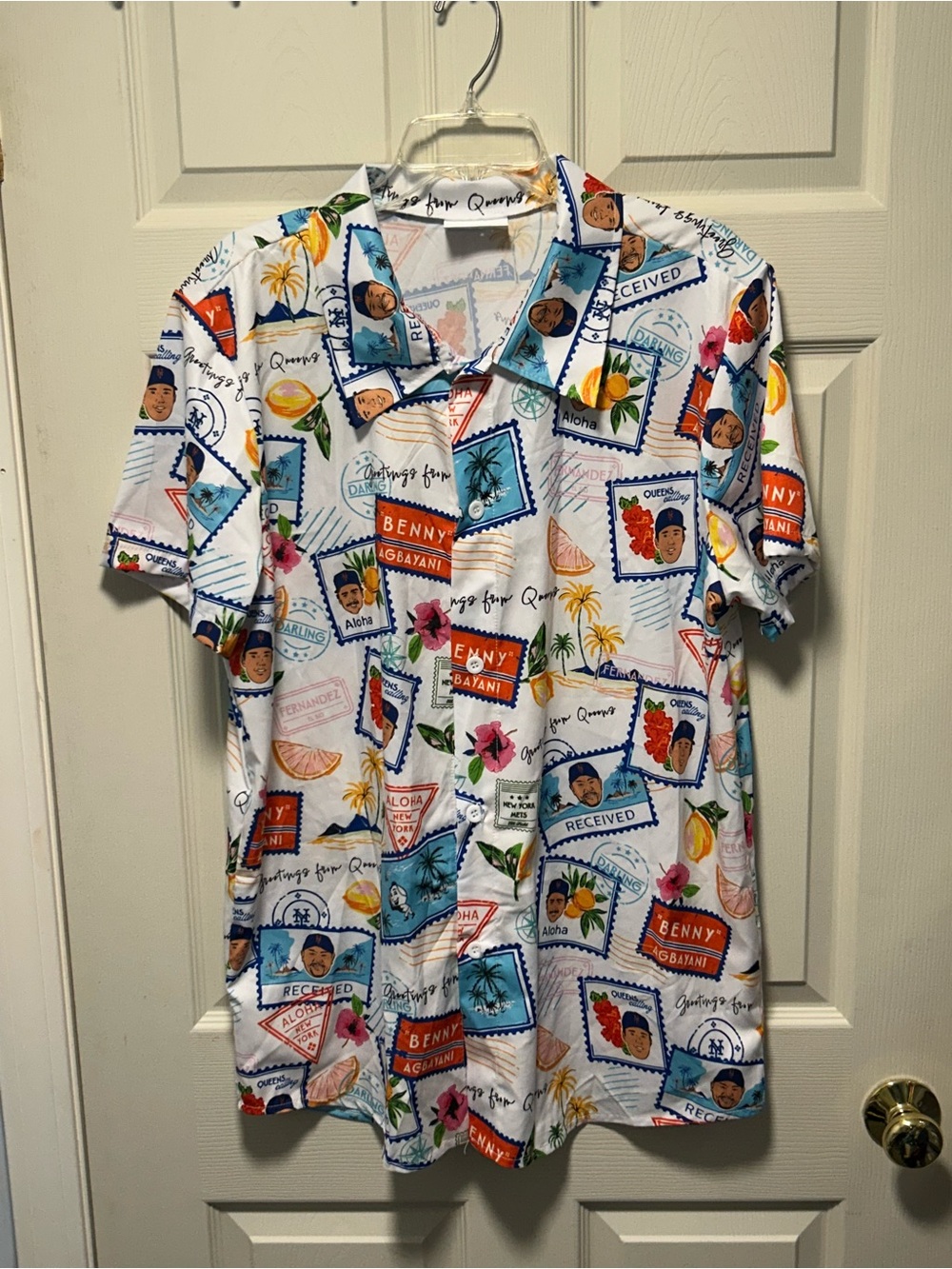 2025 New York Mets Hawaiian Shirt 6/15 Father’s Day Size XL White SGA MLB